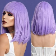 Natural Wave Hair Synthetic Daily Party High Short Straight Bob Wigs - Purple Synthetic