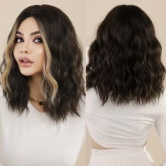 Natural Wave Hair Synthetic Daily Party High Short Straight Bob Wigs - Brown Synthetic
