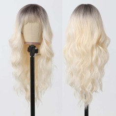  Natural Wavy Hair Synthetic Daily Party High Long Bob Wigs - Yellow Synthetic