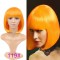 Short Straight Cosplay Costumes Bob Wig with Bangs - Orange Synthetic