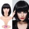 Short Straight Cosplay Costumes Bob Wig with Bangs - Black Synthetic