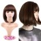 Short Straight Cosplay Costumes Bob Wig with Bangs - Brown Synthetic
