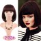 Short Straight Cosplay Costumes Bob Wig with Bangs - Brown Synthetic