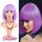 Short Straight Cosplay Costumes Bob Wig with Bangs - Purple Synthetic