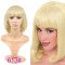Short Straight Cosplay Costumes Bob Wig with Bangs - Yellow Synthetic