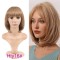 Short Straight Cosplay Costumes Bob Wig with Bangs - Yellow Synthetic