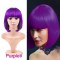 Short Straight Cosplay Costumes Bob Wig with Bangs - Purple Synthetic