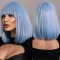 Natural Wave Hair Synthetic Daily Party High Short Straight Bob Wigs - SkyBlue Synthetic