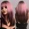 Natural Wave Hair Synthetic Daily Party High Short Straight Bob Wigs - Pink Synthetic