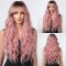 Natural Wave Hair Synthetic Daily Party High Density Heat Resistant Long Wigs - Pink Synthetic