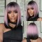 Natural Wave Hair Synthetic Daily Party High Density Heat Resistant Short Wigs - Purple Synthetic