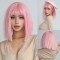 Natural Wave Hair Synthetic Daily Party High Short Straight Bob Wigs - Pink Synthetic
