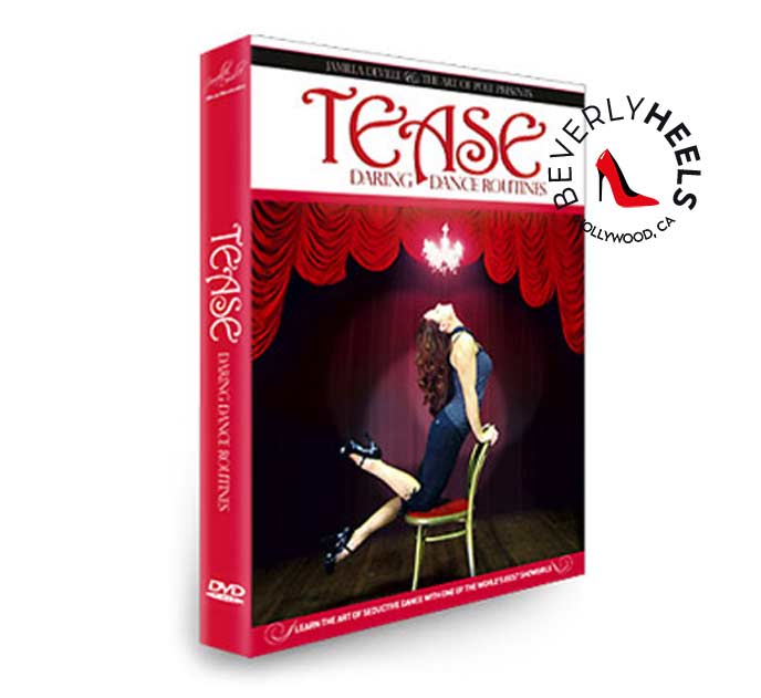 Jamilla Deville - Tease Daring Dance Routings DVD - Tease - Daring Dance Routines is an instructional guide to the delicate art of seductive dancing for women with or without dance experience. This DVD will teach you four classic exotic dance routines and features two great warm up and cool down sections designed especially for dancers.
Presented in an easy to follow, step-by-step format, this DVD features 90 minutes of comprehensive dance instruction and is perfect for beginners or experienced dancers alike. Learn these four daring dance routines with internationally-renowned showgirl, Jamilla Deville who has been teaching dancers for over four years.

Exotic dance is a fantastic way of toning your body and discovering your own self-expression and confidence, all while moving your booty to a fun routine.

Featured on this DVD are four classic sexy dance routines as well as a dancer’s warm up and cool down presented by the internationally renowned showgirl, Jamilla Deville. In an easy to follow format, Jamilla leads you step-by-step through each 8-count section so you can progress at your own pace.

If you’ve ever wanted to learn floor moves, lap dancing, chair dancing, or a showgirl routines with one of the world’s best, now is the time! No dance experience is necessary, just a spring in your step and a cheeky glint in your eye!

Increase your flexibility
Increase your overall core strength
Discover a softer, more sensual way of moving
Practice transitions between moves to create a graceful dance
Discover your own confidence in Pole Dancing DVDs