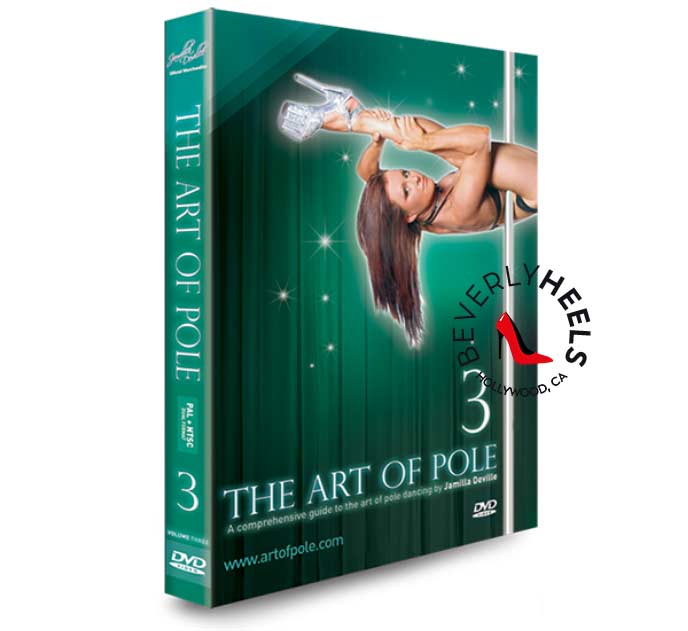 Jamilla Deville - The Art of Pole Vol. 3 - Designed to lead pole dancers all the way through from basic steps around the pole to some of the most advanced pole moves and transitions, The Art of Pole Collection is a definitive guide to pole dancing. Combining single move tuition with small combinations and then mini-routines, all aspects of this art form are catered for: walks, spins, climbs, inversions, mounts and dismounts; smooth transitioning, snappy combinations, and the touches that make pole moves into pole dance.

The series covers all levels from Beginner through to Advanced, all with comprehensive detailed instruction and demonstration. Also includes two levels of pole specific warm-ups and cool-downs for both on and off the pole, two levels of pole conditioning, a focus section on body rolls, plus exclusive live performances. in Pole Dancing DVDs