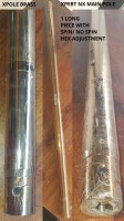 X-Pole XPERT BOTTOM MAIN Pole for NX with spin or no spin hex adjustment - 43.75-inch = 1111mm x 45mm - Brass or Chrome
