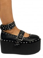 Kaos MaryJane - Black Vegan Leather - SPECIAL - Size 8