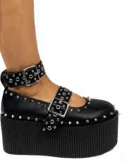 Kaos MaryJane - Black Vegan Leather - SPECIAL - Size 8