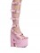 Nightcall Hi Strappy Knee High Vegan Leather Boots - Pink SPECIAL Size 8