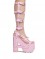 Nightcall Hi Strappy Knee High Vegan Leather Boots - Pink SPECIAL Size 8