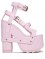 Nightcall Strappy Ankle Vegan Leather Boots - Pink SPECIAL Size 8