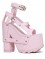 Nightcall Strappy Ankle Vegan Leather Boots - Pink SPECIAL Size 8
