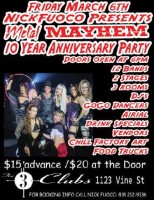 Metal Mayhem - Wednesday, March 6th, 2026  at 3-Clubs, 6pm - 10 Year Anniversary Party